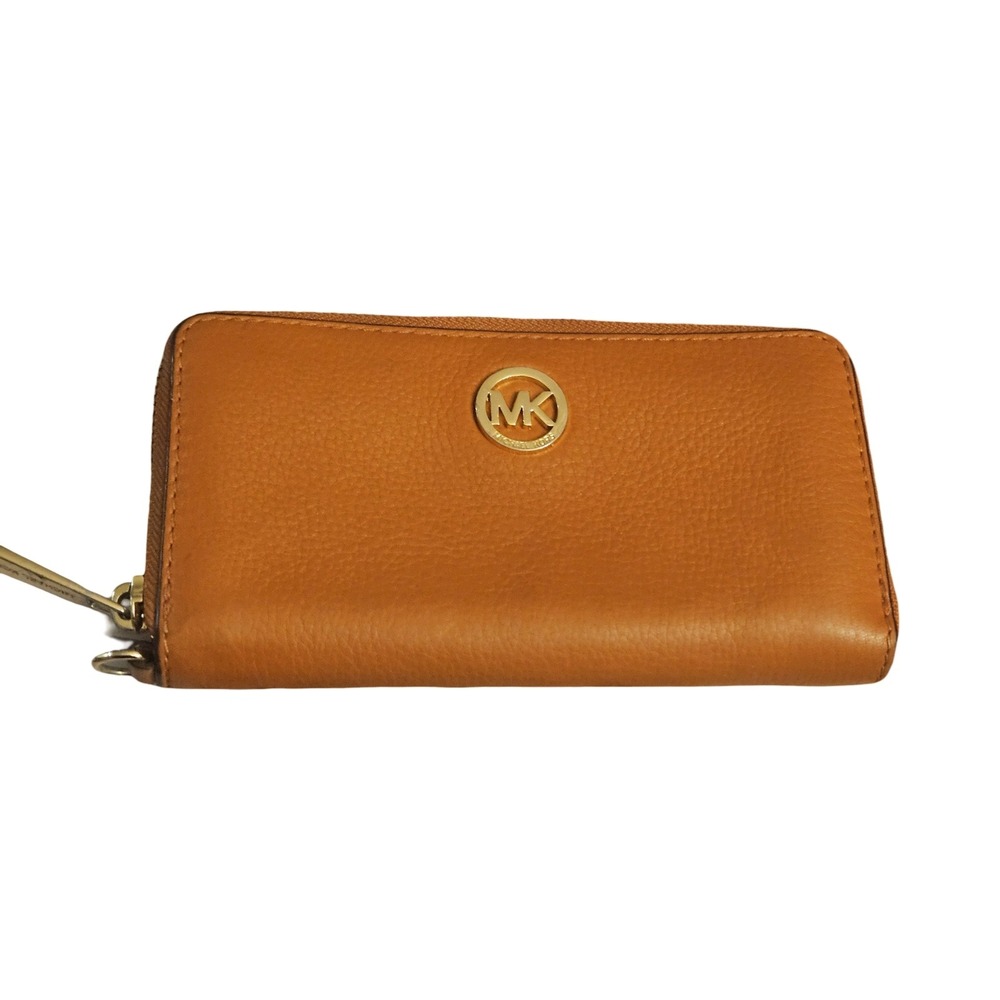 Michael Kors Tan Leather Zip Wallet